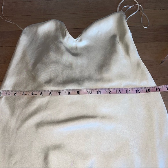 NWT Zara Ivory Satin Maxi Slip Dress Strappy Sexy Cocktail Event Classy Size M - Picture 13 of 15
